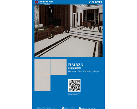 Gạch lát nền vân đá 80x80 Viglacera HM823