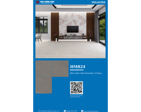Gạch lát nền vân đá 80x80 Viglacera HM824