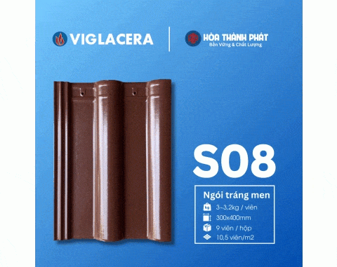 Ngói sóng tráng men Viglacera S08